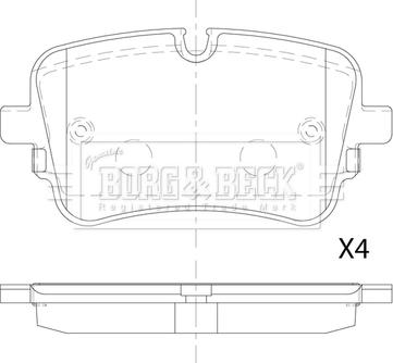 Borg & Beck BBP2882 - Тормозные колодки, дисковые, комплект autospares.lv