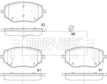 Borg & Beck BBP2887 - Тормозные колодки, дисковые, комплект autospares.lv