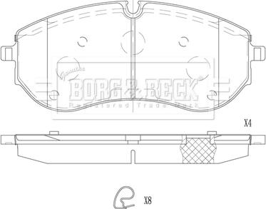 Borg & Beck BBP2837 - Тормозные колодки, дисковые, комплект autospares.lv