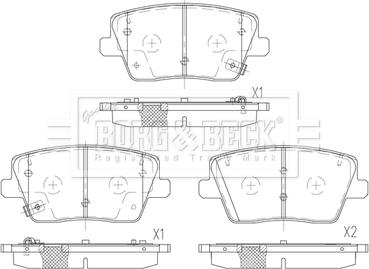 Borg & Beck BBP2826 - Тормозные колодки, дисковые, комплект autospares.lv