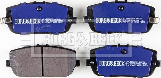 Borg & Beck BBP2252 - Тормозные колодки, дисковые, комплект autospares.lv