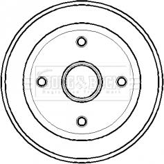 Borg & Beck BBR7124 - Тормозной барабан autospares.lv