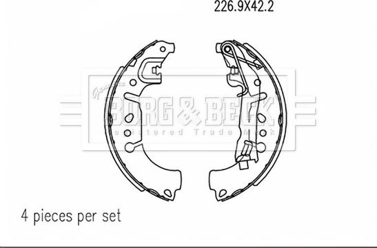 Borg & Beck BBS6523 - Комплект тормозных колодок, барабанные autospares.lv