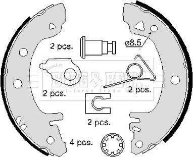 Borg & Beck BBS6097 - Комплект тормозных колодок, барабанные autospares.lv