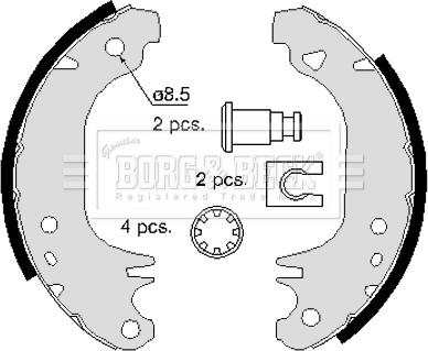 Borg & Beck BBS6065 - Комплект тормозных колодок, барабанные autospares.lv