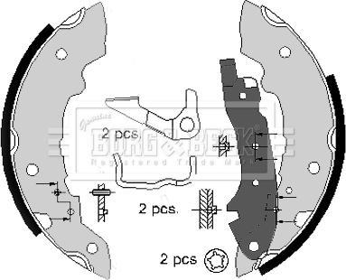 Borg & Beck BBS6060 - Комплект тормозных колодок, барабанные autospares.lv