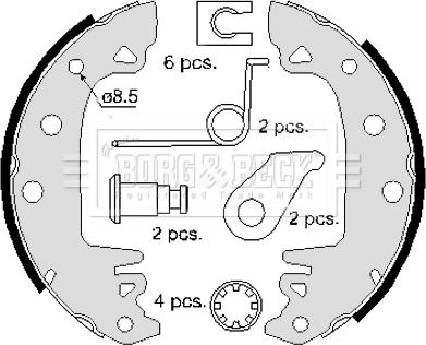 Borg & Beck BBS6086 - Комплект тормозных колодок, барабанные autospares.lv