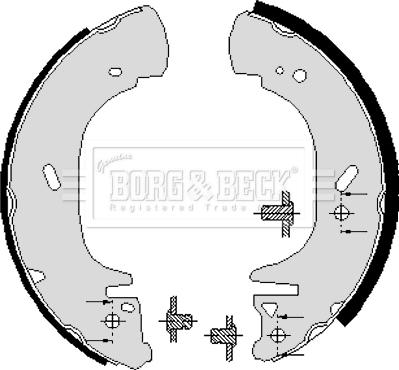 Borg & Beck BBS6190 - Комплект тормозных колодок, барабанные autospares.lv