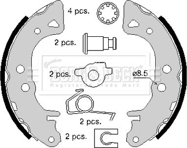 Borg & Beck BBS6142 - Комплект тормозных колодок, барабанные autospares.lv