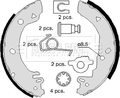 Borg & Beck BBS6221 - Комплект тормозных колодок, барабанные autospares.lv