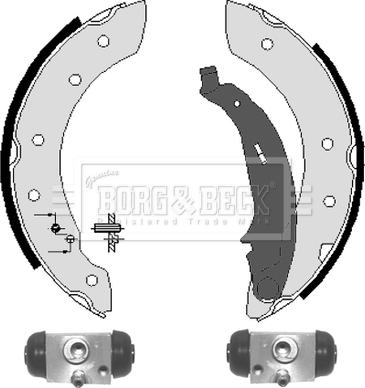 Borg & Beck BBS1068K - Комплект тормозных колодок, барабанные autospares.lv