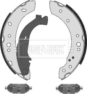 Borg & Beck BBS1071K - Комплект тормозных колодок, барабанные autospares.lv