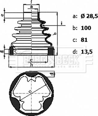 Borg & Beck BCB6440 - Пыльник, приводной вал autospares.lv