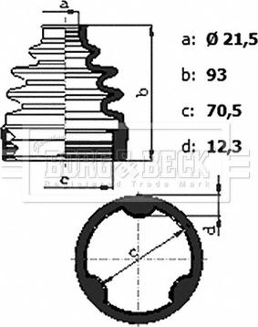 Borg & Beck BCB6441 - Пыльник, приводной вал autospares.lv