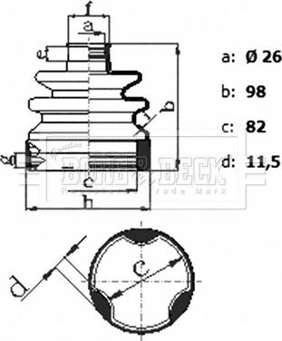 Borg & Beck BCB6433 - Пыльник, приводной вал autospares.lv