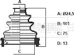 Borg & Beck BCB6425 - Пыльник, приводной вал autospares.lv