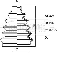 Borg & Beck BCB6426 - Пыльник, приводной вал autospares.lv