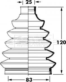 Borg & Beck BCB6048 - Пыльник, приводной вал autospares.lv