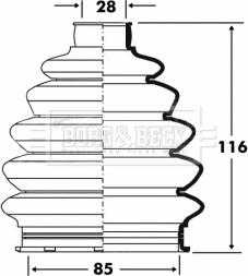 Borg & Beck BCB6083 - Пыльник, приводной вал autospares.lv