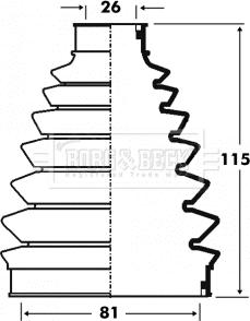 Borg & Beck BCB6075 - Пыльник, приводной вал autospares.lv