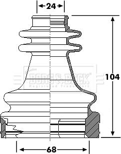 Borg & Beck BCB6196 - Пыльник, приводной вал autospares.lv