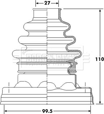 Borg & Beck BCB6191 - Пыльник, приводной вал autospares.lv