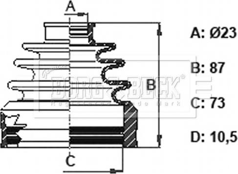 Borg & Beck BCB6164 - Пыльник, приводной вал autospares.lv