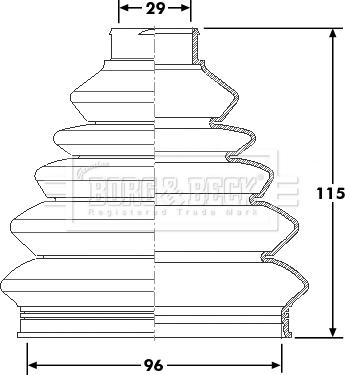 Borg & Beck BCB6180 - Пыльник, приводной вал autospares.lv