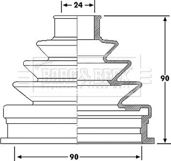 Borg & Beck BCB6188 - Пыльник, приводной вал autospares.lv