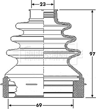 Borg & Beck BCB6187 - Пыльник, приводной вал autospares.lv