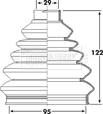 Borg & Beck BCB6139 - Пыльник, приводной вал autospares.lv