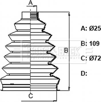 Borg & Beck BCB6122 - Пыльник, приводной вал autospares.lv