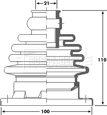 Borg & Beck BCB6173 - Пыльник, приводной вал autospares.lv