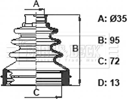 Borg & Beck BCB6391 - Пыльник, приводной вал autospares.lv