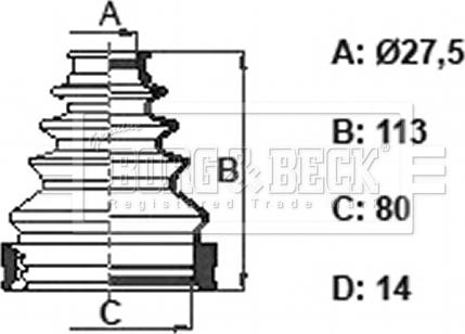 Borg & Beck BCB6393 - Пыльник, приводной вал autospares.lv