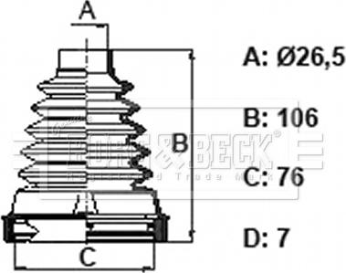 Borg & Beck BCB6397 - Пыльник, приводной вал autospares.lv