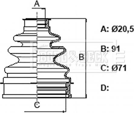 Borg & Beck BCB6349 - Пыльник, приводной вал autospares.lv