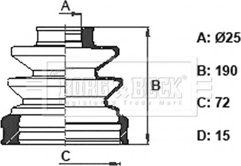 Borg & Beck BCB6348 - Пыльник, приводной вал autospares.lv