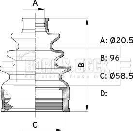 Borg & Beck BCB6355 - Пыльник, приводной вал autospares.lv