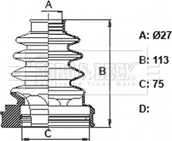 Borg & Beck BCB6361 - Пыльник, приводной вал autospares.lv