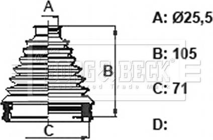 Borg & Beck BCB6318 - Пыльник, приводной вал autospares.lv