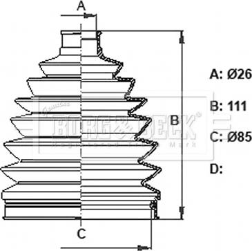 Borg & Beck BCB6381 - Пыльник, приводной вал autospares.lv