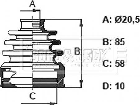 Borg & Beck BCB6371 - Пыльник, приводной вал autospares.lv