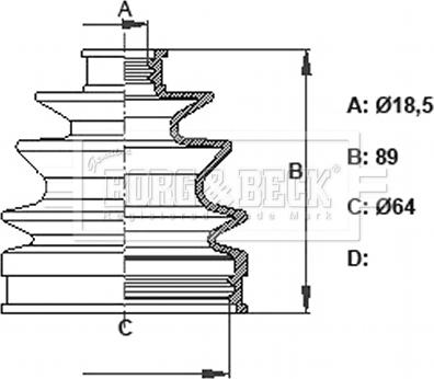 Borg & Beck BCB6378 - Пыльник, приводной вал autospares.lv