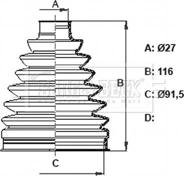 Borg & Beck BCB6373 - Пыльник, приводной вал autospares.lv