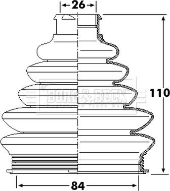 Borg & Beck BCB6249 - Пыльник, приводной вал autospares.lv