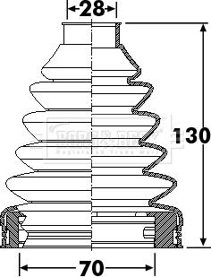 Borg & Beck BCB6253 - Пыльник, приводной вал autospares.lv