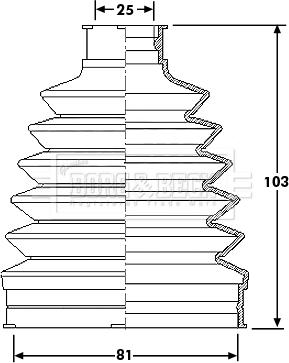 Borg & Beck BCB6210 - Пыльник, приводной вал autospares.lv