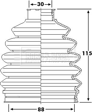 Borg & Beck BCB6236 - Пыльник, приводной вал autospares.lv