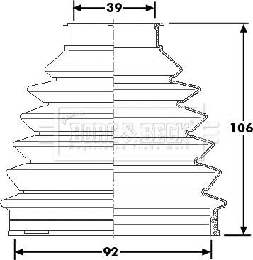 Borg & Beck BCB6231 - Пыльник, приводной вал autospares.lv